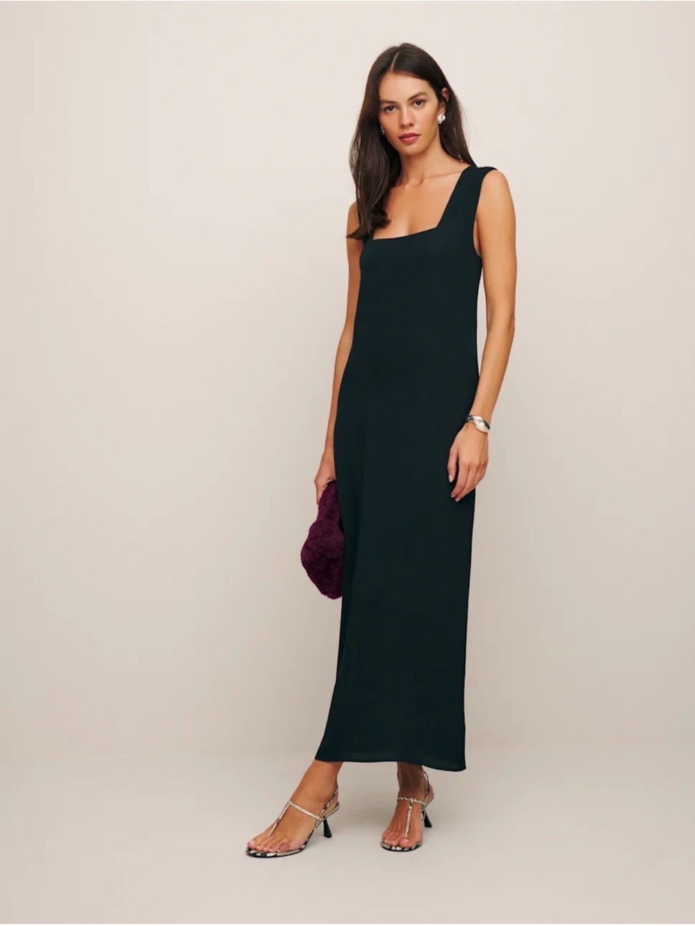 Reformation Vea Black Dress